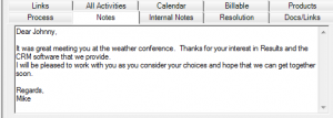 CRM Outlook email