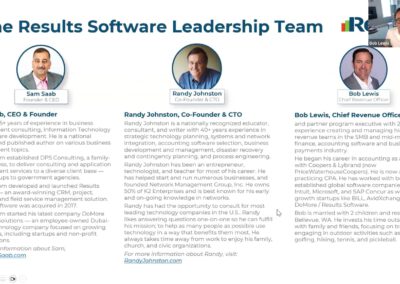 Webinar: Results Software Demo